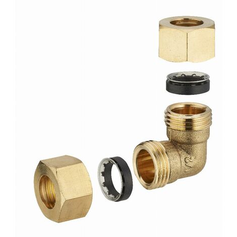 Codo de latón con junta mixta para tubo de cobre NOYON & THIEBAULT - Ø 12 mm - 612G-12L1