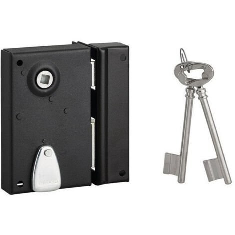 Cerradura vertical epoxi negra 70x110 mm THIRARD con cerradura de 1/2 vuelta - Derecha - 000131