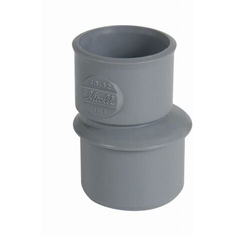 Reducción excéntrica externa NICOLL - macho-hembra - PVC gris - Ø 40/32 mm - IH1