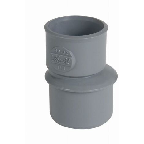 Reducción excéntrica externa NICOLL - macho-hembra - PVC gris - Ø 40/32 mm - IH1