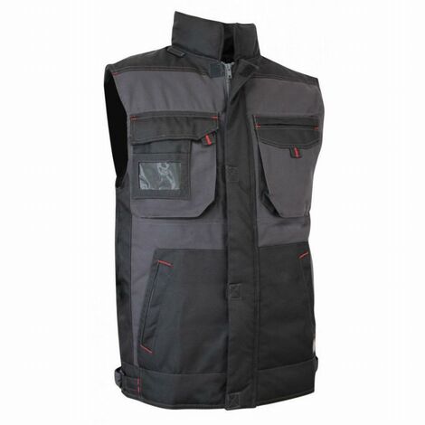 Bodywarmer De Travail LMA WORKWEAR 2058 Sable - Gilet Matelassé Renforcé Bicolore, Multipoches, Ultra-Résistant Pour BTP, Industrie Et Artisanat