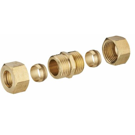 Junta bicono igual de latón para tubo de cobre NOYON & THIEBAULT - Ø 12 mm - 414-12L1
