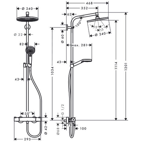 Columna de ducha HANSGROHE 27267000 Showerpipe Crometta S 240 1 jet 