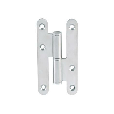 Bisagra de acero inoxidable - 110x55x2,5 mm extremo redondo nudo plano - Derecha - LTPML110X55-304D