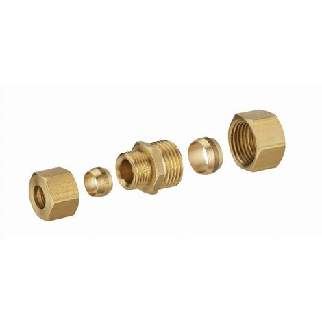 Junta bicono reducida de latón para tubo de cobre NOYON & THIEBAULT - Tubo de cobre Ø 14 mm y 12 mm - 415-1412L1