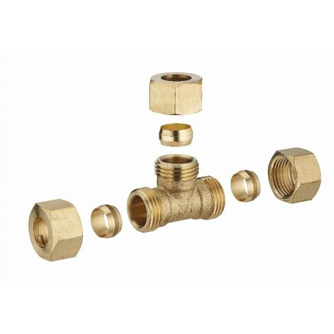 Te bicono igual de latón para tubo de cobre NOYON & THIEBAULT - Ø 14 mm - 512-14L1