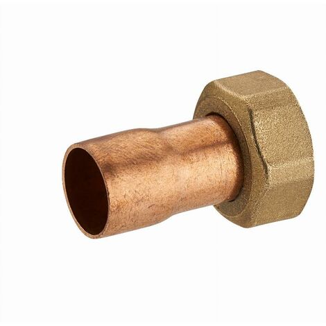 2 piezas tuerca cautiva hembra recta de latón F3/4' (20x27) / cobre para soldar NOYON & THIEBAULT - Ø 14 mm - 777-2014L1