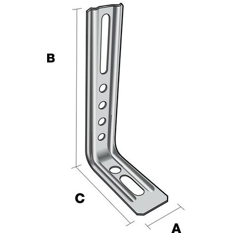 Soporte recto acanalado SIMPSON - A30xB130xC71,5 - 1,5 mm de espesor - END130/1,5