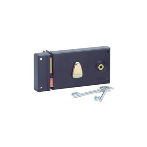 Cerradura horizontal epoxi negra 140x85 mm THIRARD con pestillo - Izquierda - 000121