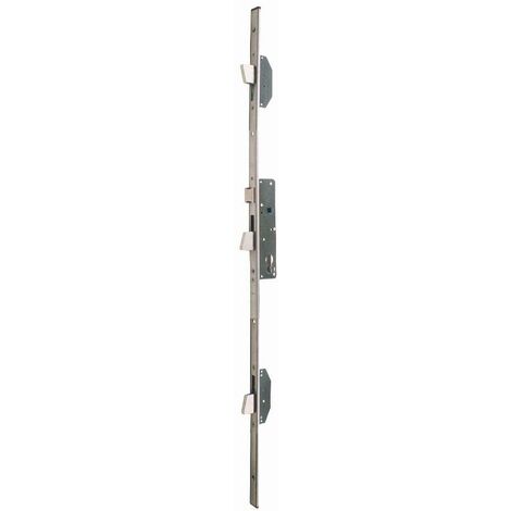 ISEO Electa Cerradura embutida de 3 puntos de acero inoxidable con pestillo reversible - Placa frontal en forma de U - 1860x24x6 - Pin 25 - 785101252