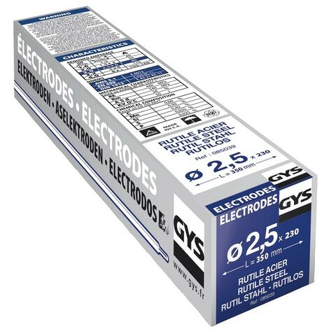 Lote de 230 electrodos GYS Rutiles Acero E6013 Ø2,5mm - 085039