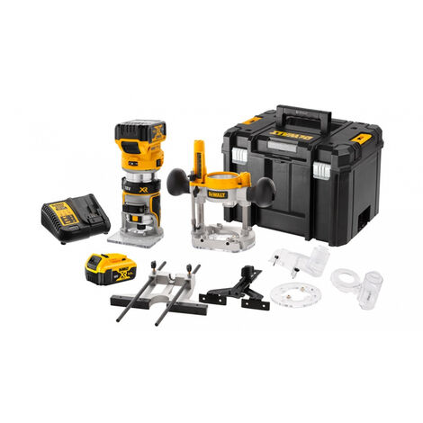 Fresadora Dewalt DCW604P2-QW sin escobillas XR 18V Li-Ion 2 x 5Ah baterías