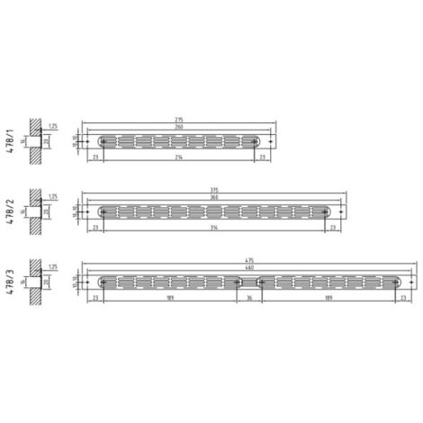 RENSON 478/3 rejilla plana de aluminio - 475 mm - plata F1 - 00047831