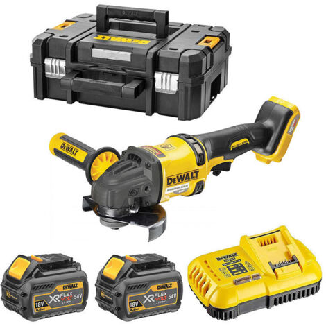 Amoladora 2.0 XR FLEXVOLT 54V 2Ah Li-Ion sin escobillas 125mm DEWALT - 2 baterías - Caja TSTAK - DCG418T2-QW