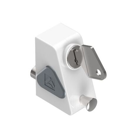 Cerradura de llave ALMA para puertas correderas - Ral 9010 Blanco - 9002-9010