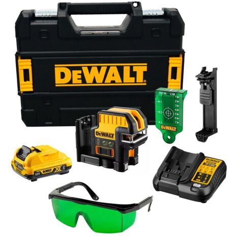 DEWALT XR 10.8V 2Ah Li-Ion Láser de Línea Cruzada + 5 Puntos Haz Verde - DCE0825D1G