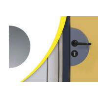 WATTELEZ 150x300 mm Placa de empuje adhesiva Clf-S1/M2 Antibacterias interior media luna - Negro - 630042N