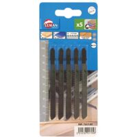5 hojas de sierra de calar CV - Lu. 75 mm paso 4 mm - corte grueso para madera - LEMAN - 7010.05