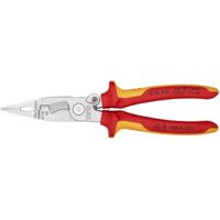 KNIPEX 13 96 200 Alicate para instalaciones eléctricas aislados con fundas multicomponentes, según norma VDE cromado 200 mm