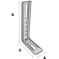 Soporte recto acanalado SIMPSON - A30xB130xC71,5 - 1,5 mm de espesor - END130/1,5
