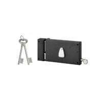 Cerradura horizontal, epoxi negro, 4 ranuras 140x82 mm THIRARD con tirador - Izquierda - 000122