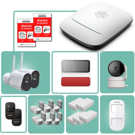 Daewoo Défense+ - Pack alarme connecté complet avec caméras de surveillance - application gratuite - WIF/GSM (1/5)