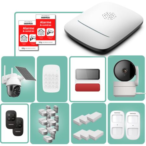 Daewoo Harmonie+ - Pack alarme connecté complet avec caméras de surveillance - application gratuite - WIF/GSM (1/5)