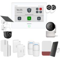 Daewoo Pack Alarme Connectée Wifi / GSM TOUCH AM501L 7 pouces - Système Sans Fil et Sans Abonnement, Compatible Animaux, Détecteurs Inclus + Caméra de Surveillance Full HD, Application Mobile Incluse