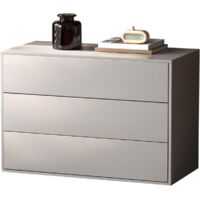 Commode 3 tiroirs blanc 80 cm, modulaire pour chambre/salon