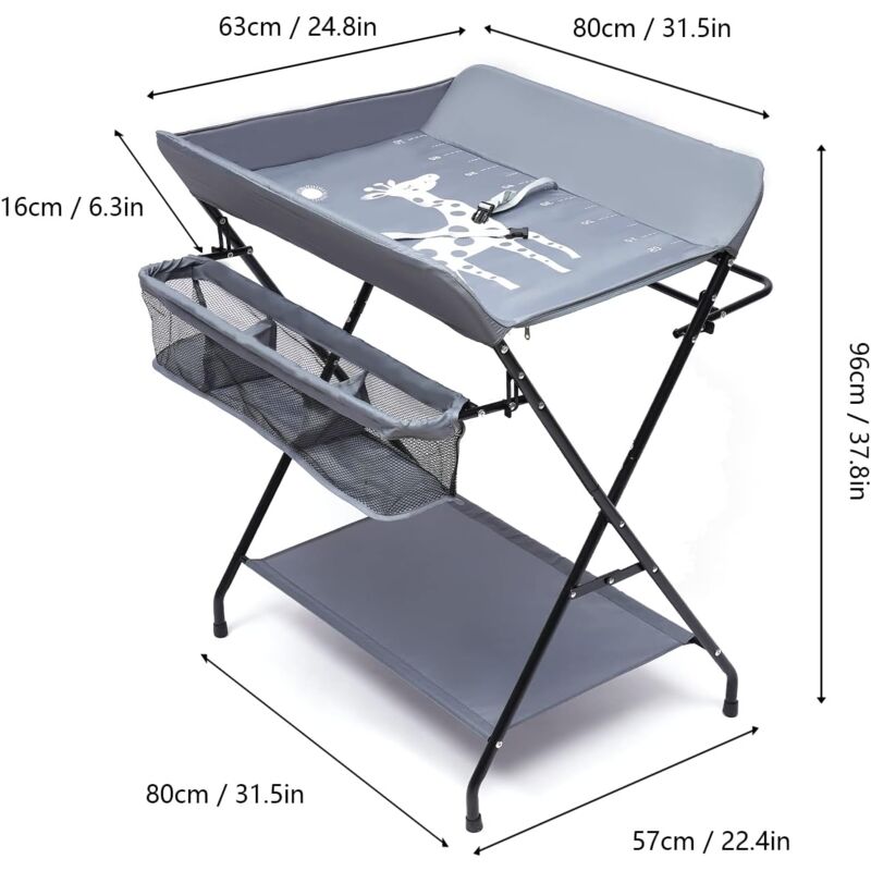 Fasciatoio Pieghevole 2in1 Con Vaschetta Bagnetto - Altezza Regolabile, Portatile E Multifunzione - Foto 8