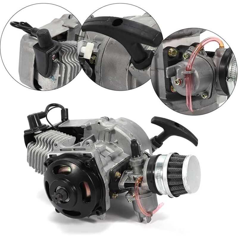 Motore 2 Tempi 49cc Per Mini Dirt Bike - 3.5 CV Con Carburatore E Cambio - Foto 9