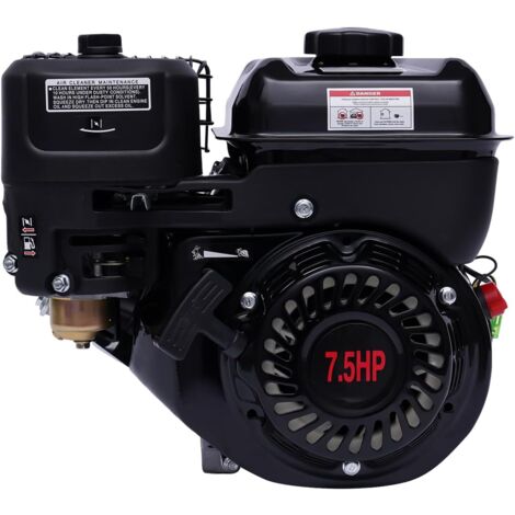 Motore a benzina a 4 tempi, 7,5 CV, motore a pilota, 5,1 KW, diametro albero 20 mm, singolo cilindro inclinato 25 °, OHV, raffreddamento ad aria forzato, rosso