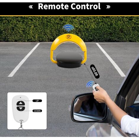 Blocco di parcheggio intelligente per parcheggio con telecomando, 180° contro la collisione, allarme automatico, impermeabile, antifurto, con 2 chiavi,Senza batteria