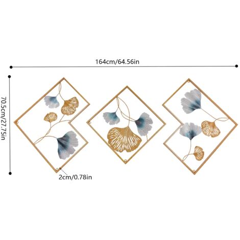 Decorazione Floreale Da Parete In Metallo Blu E Bianco 24x24 Cm - Rustica E Moderna Per Casa