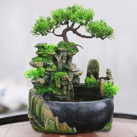 Fontana da giardino roccioso decorazione giardino cascata desktop giardino fontana resina fontana camera cascata piante giardino roccioso umidificatore arredamento
