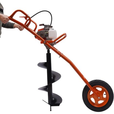 63CC - Punta per trapano a benzina a 2 tempi, 3 CV con carriola da 11", Punte per pali a gas, trapano a terra, trincea, carriola, per fattoria, giardino, piante 2,2 kW