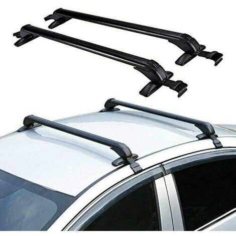 Barre portapacchi in alluminio, 2 pezzi, portatutto universali, portapacchi portatutto con serratura, compatibile con auto a 4 o 5 porte fino a 75 kg