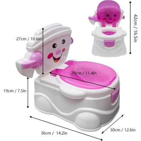 Sedile WC per bambini e bambine, antiscivolo, con paraspruzzi, adatto per WC rotondi e ovali, include gancio portaoggetti (bianco