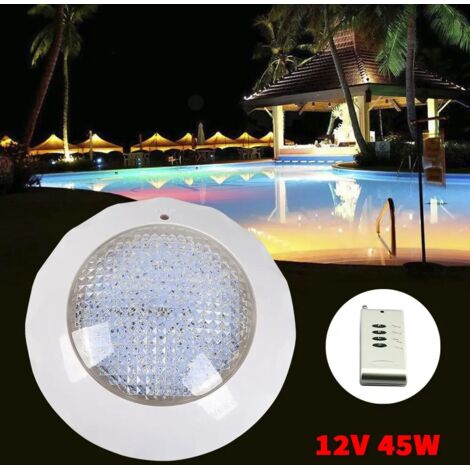 Illuminazione a LED per piscina, 12 V, 45 W, illuminazione subacquea RGB, con telecomando, IP68, impermeabile, per piscine, piscine e vasche idromassaggio (1/5)