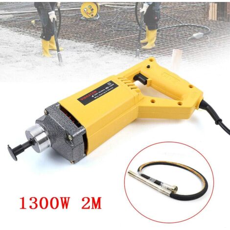 Agitatore elettrico per cemento, Con tubo flessibile da 2 m, 1300 W, con una sola mano, agitatore interno per cemento -4000 rpm-Diametro della bottiglia vibrante: 35 mm