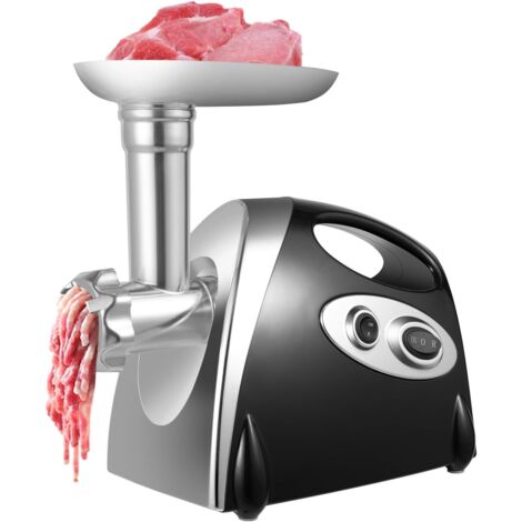 Tritacarne elettrico Multi tritacarne in metallo, 3 dischi forati, motore ad alte prestazioni da 800 W, 1,5 kg di carne/minuto, nero