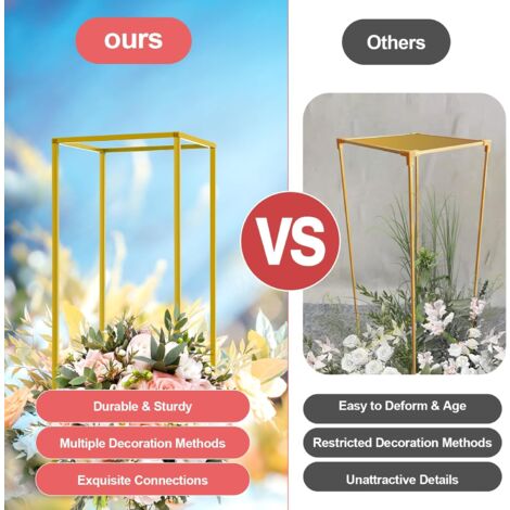 4 Supporti Per Fiori Da Matrimonio In Ferro – Colonne Geometriche Bianche, Altezze Da 45 A 90 Cm, Per Decorazioni Eventi E Casa