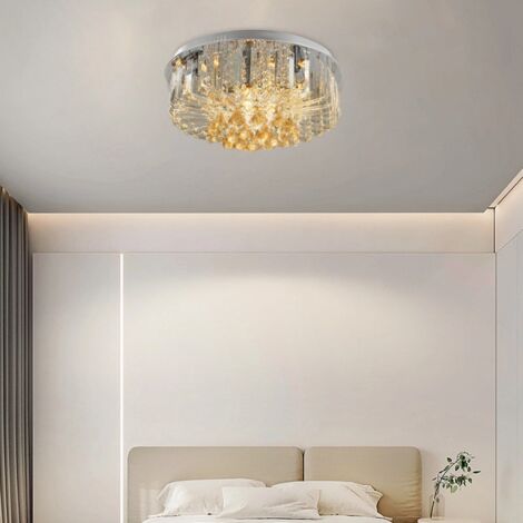 YYJLX Lampadario Moderno A Soffitto In Cristallo E26 - Sospensione Semilavorata Cromata Per Corridoio, Camera Da Letto O Ingresso, Dimmerabile - 2