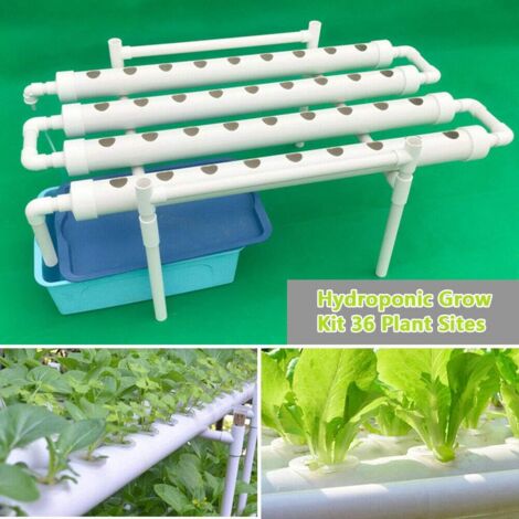 Hydroponico Grow Kit per la Coltivazione idroponica di Frutta, in PVC, per Verdure, Insalata, Fiori (36 cifre, 4 Tubi, 1 Strati)