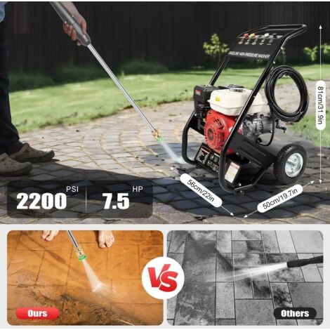 Idropulitrice A Benzina Professionale 7,5 HP - 2200 PSI, 2.3 GPM, Per Agricoltura E Cantieri
