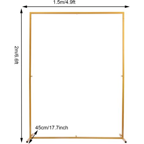 Arco Quadrato Per Matrimonio 3x3 M In Metallo Zincato - Supporto Per Sfondo Regolabile Per Cerimonie, Feste E Banchetti - 6