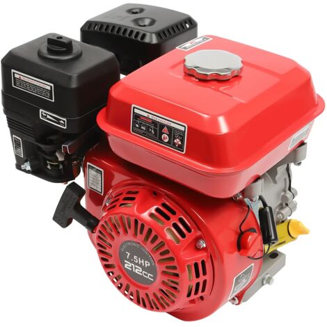 Potente motore a benzina a 4 tempi, 4000 W, 7,5 HP, ideale per motori a card, tosaerba, spazzaneve e generator. Con cilindro singolo da 208 cc e 3600 rpm