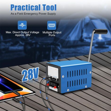 Generatore a manovella, USB, portatile, alimentazione manuale, caricatore di emergenza per