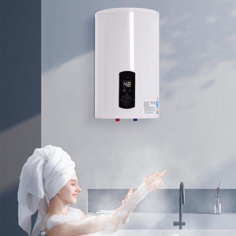 Scaldabagno elettrico verticale da 30 l, 2000 W, Boiler Elettrico, Scaldacqua Elettrico con tubi, doccetta e rubinetto, Scalda Acqua Istantanea, regolabile da 220 V, per cucina e bagno