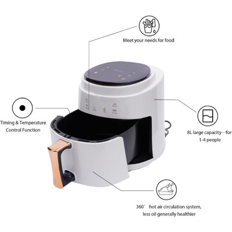 Friggitrice Ad Aria Calda Cheffinger Cestello Di 8L 1400W Con Display Touch – Italia Magazzini